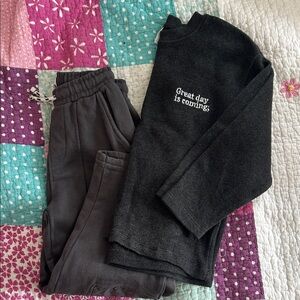 Zara Kids Charcoal Joggers and top